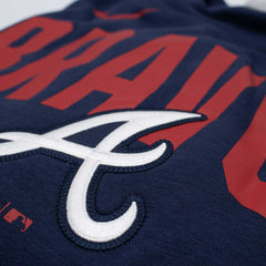 Atlanta Braves Club Fleece MLB Pullover Crew Navy - Taass on sale