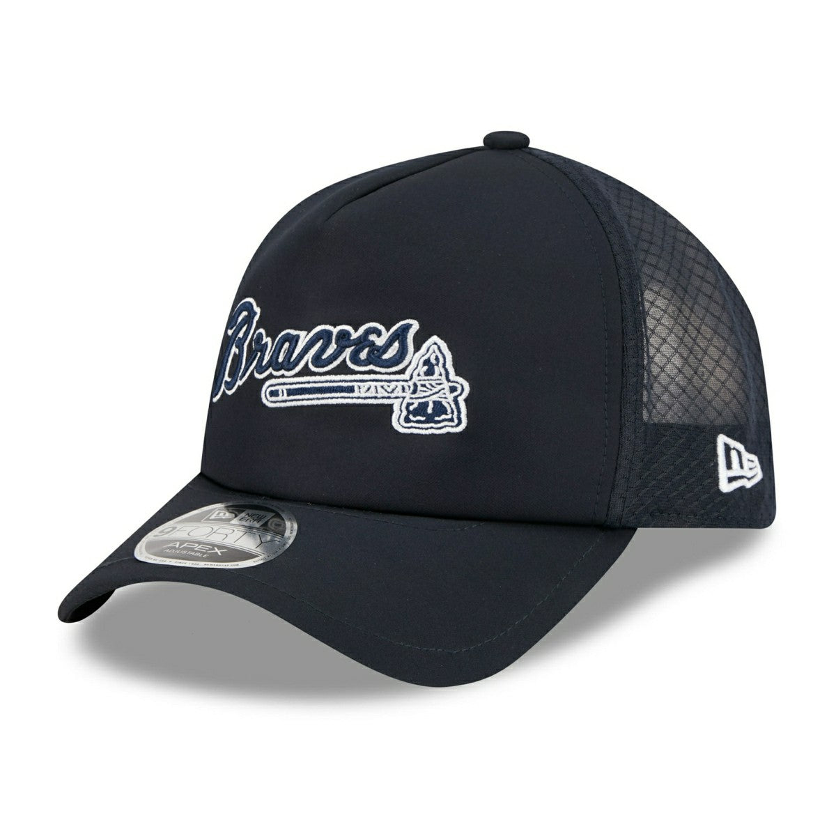Atlanta Braves 2026 MLB Batting Practice 9FORTY APEX Trucker Cap Navy - Taass on sale