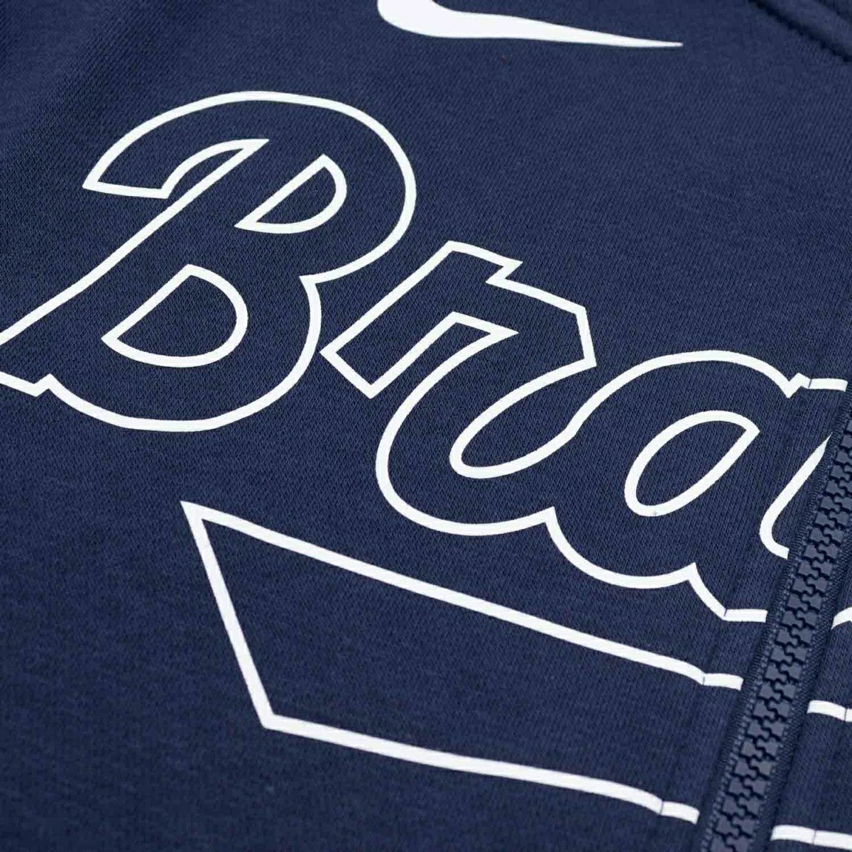 Atlanta Braves Knockout Script MLB Full-Zip Hoodie Navy - Taass outlet