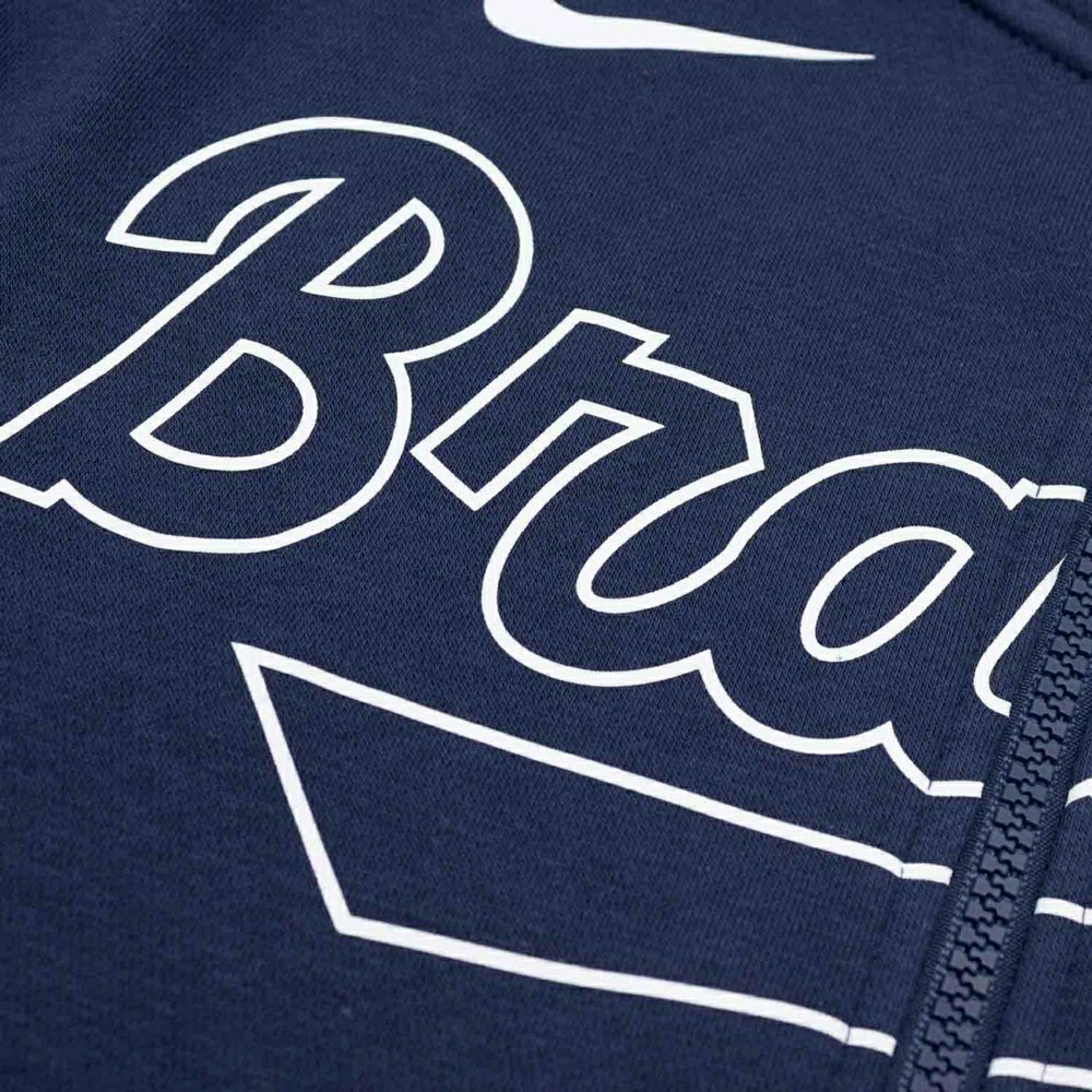 Atlanta Braves Knockout Script MLB Full-Zip Hoodie Navy - Taass outlet