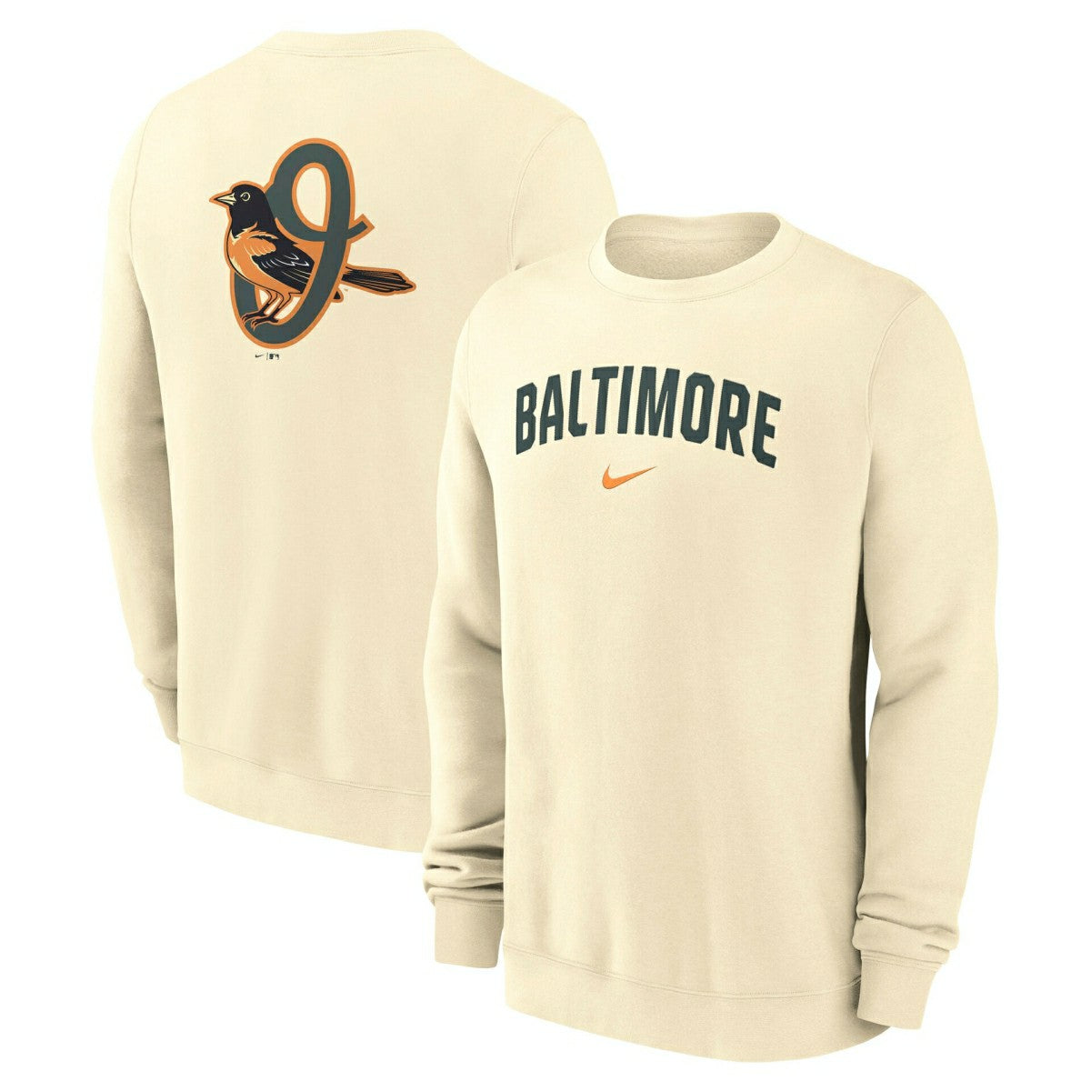 Baltimore Orioles City Connect 2-Hit Club Crew Pullover Natural - Taass on sale
