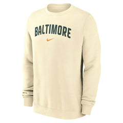 Baltimore Orioles City Connect 2-Hit Club Crew Pullover Natural - Taass on sale