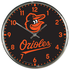 Baltimore Orioles Chrome MLB Team Design Wall Clock - Taass on sale
