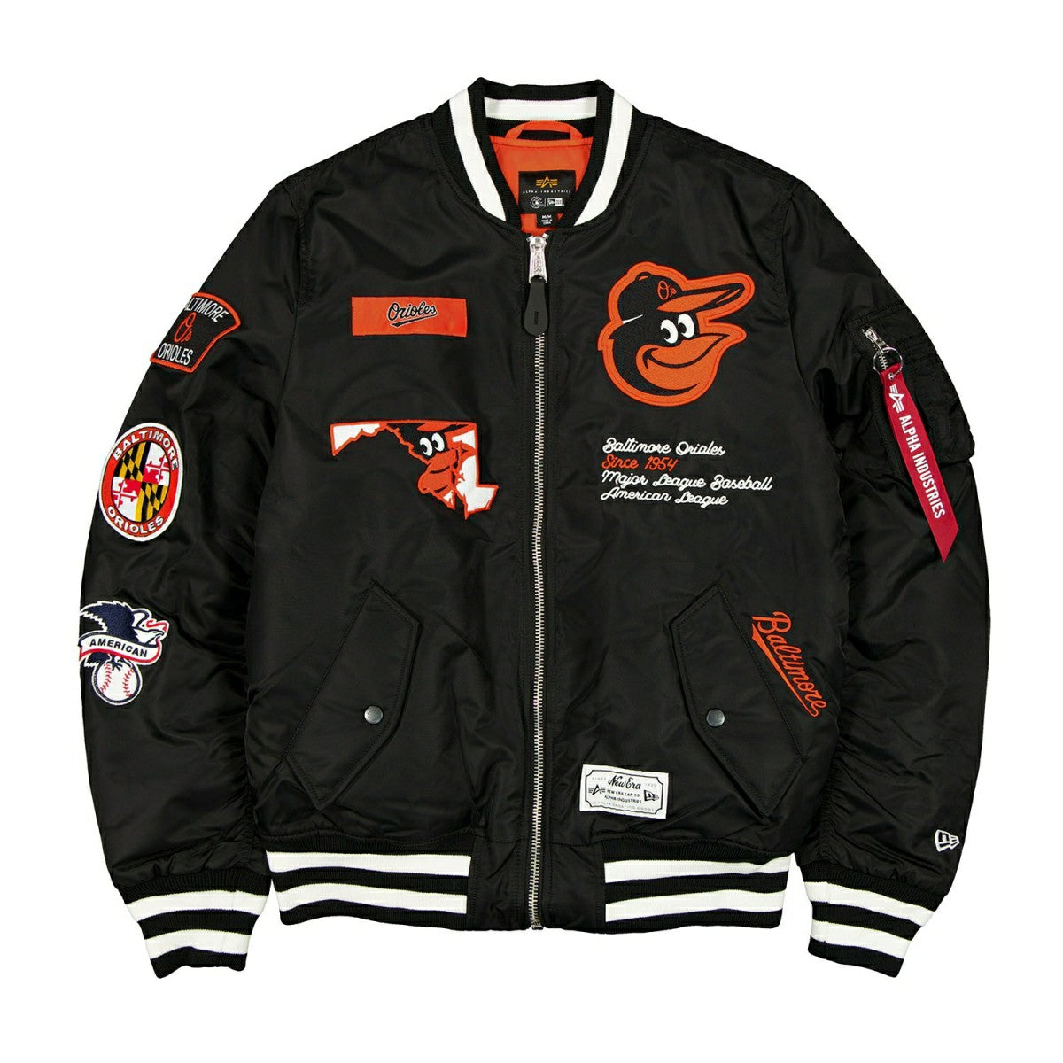 Baltimore Orioles Alpha Industries MA-1 MLB Bomber Jacket Black - Taass discount