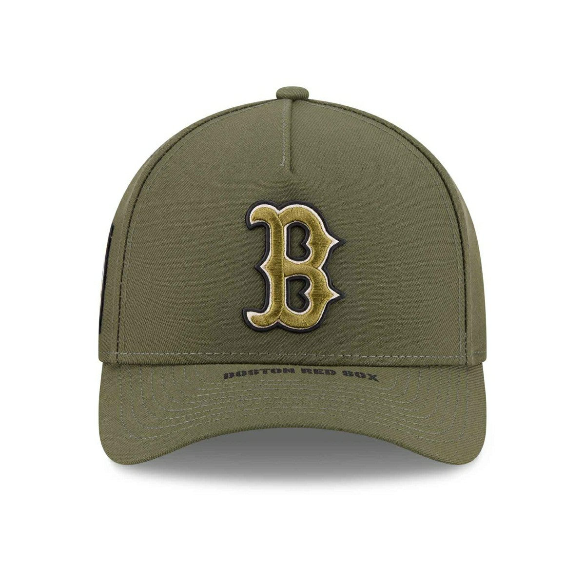 Boston Red Sox 2026 MLB Armed Forces 9FORTY M-Crown A-Frame Adjustable Cap Olive - Taass on sale