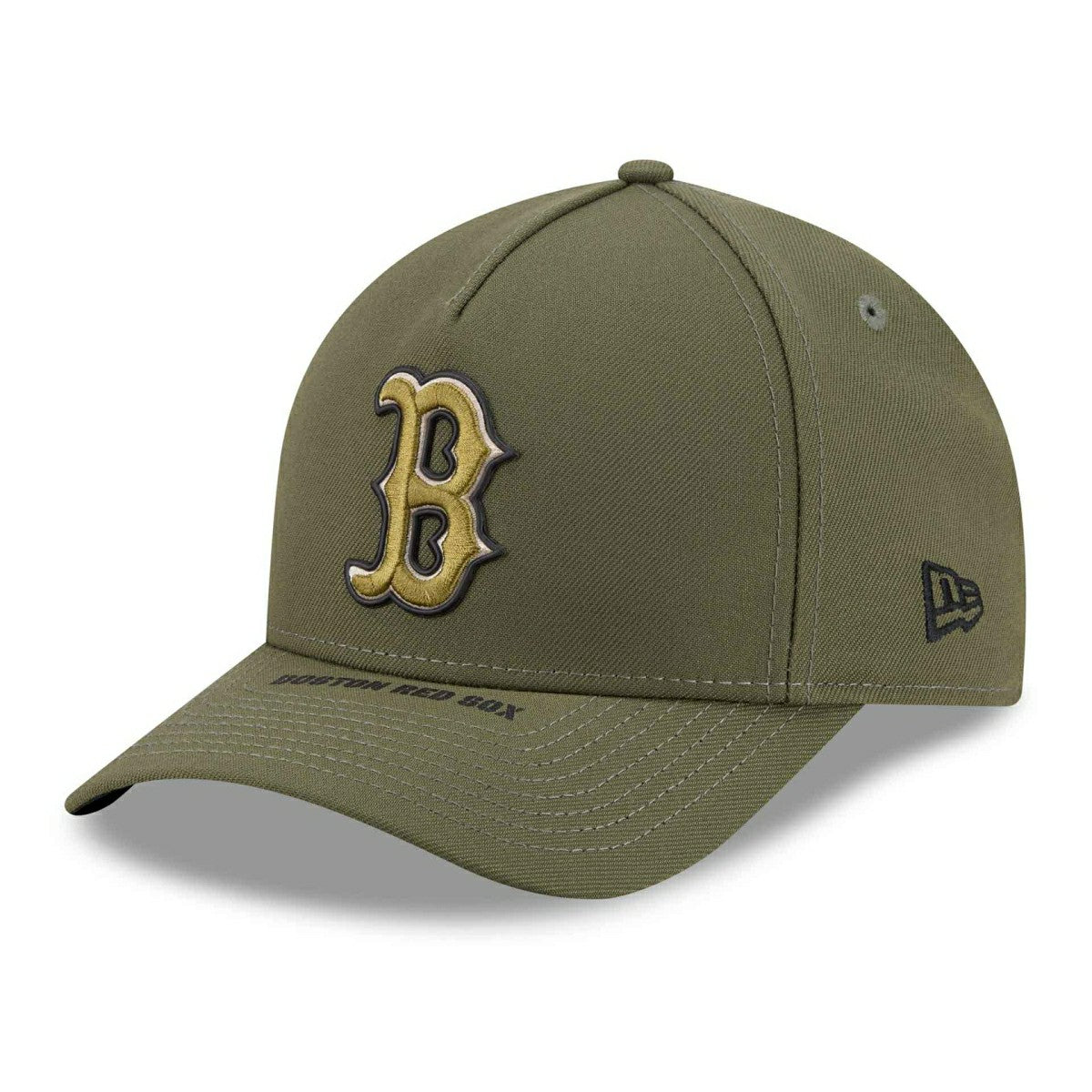 Boston Red Sox 2026 MLB Armed Forces 9FORTY M-Crown A-Frame Adjustable Cap Olive - Taass on sale