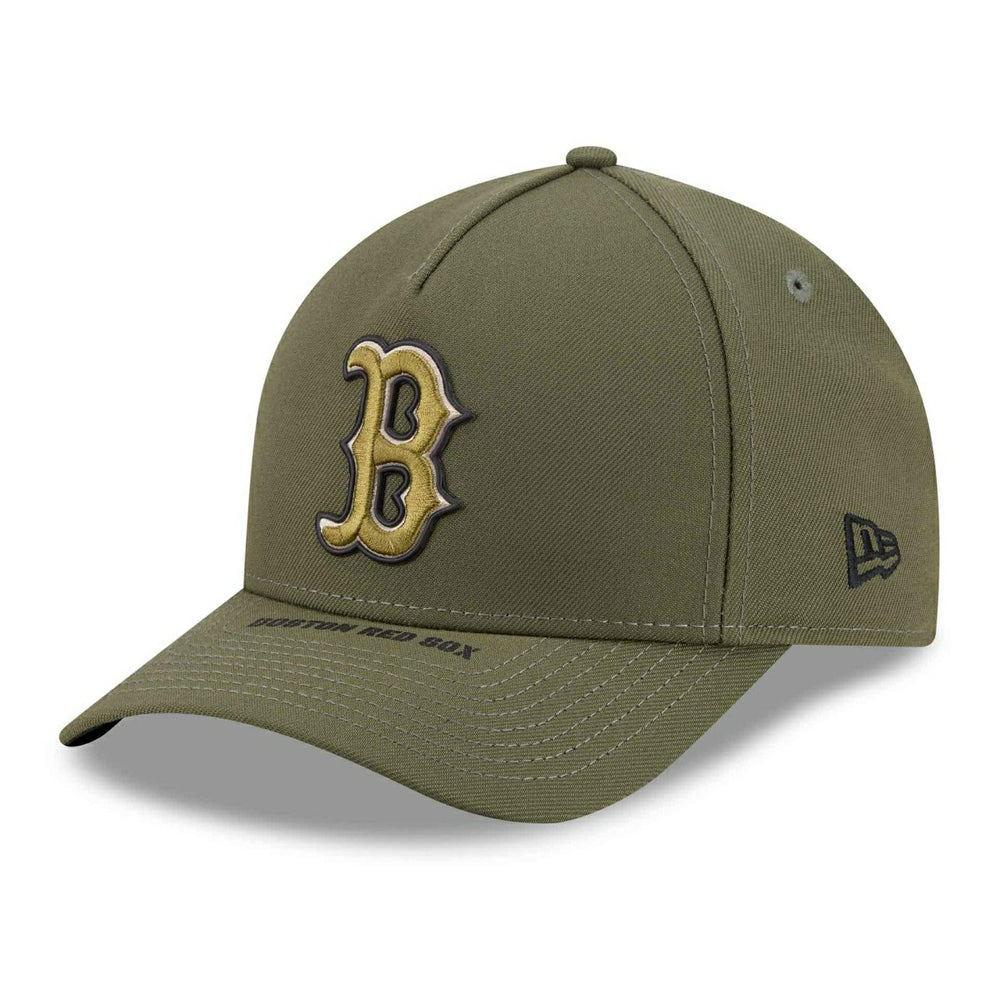 Boston Red Sox 2026 MLB Armed Forces 9FORTY M-Crown A-Frame Adjustable Cap Olive - Taass on sale