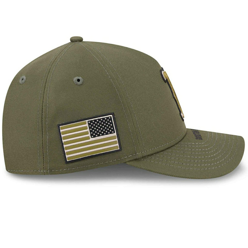Boston Red Sox 2026 MLB Armed Forces 9FORTY M-Crown A-Frame Adjustable Cap Olive - Taass on sale