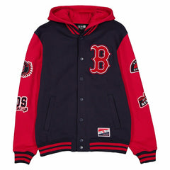 Boston Red Sox Full Snap Patch Jacket Navy/Red - Taass discount