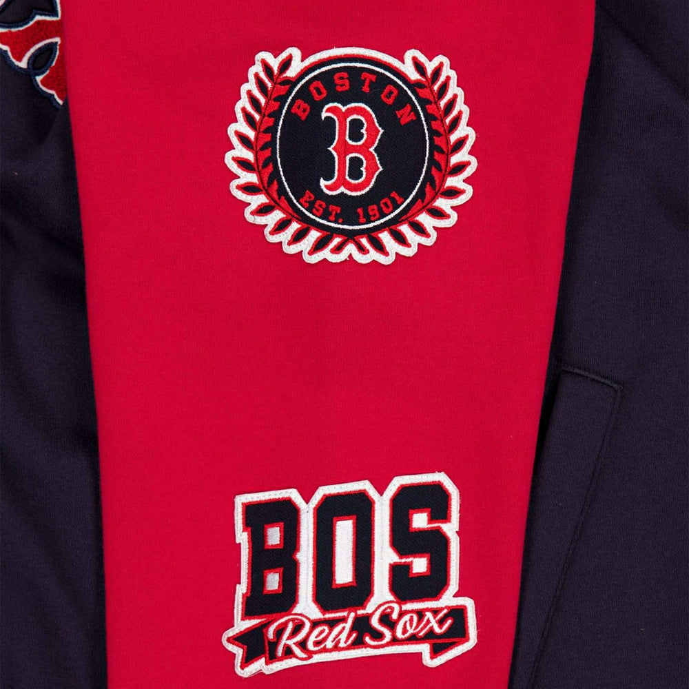 Boston Red Sox Full Snap Patch Jacket Navy/Red - Taass discount