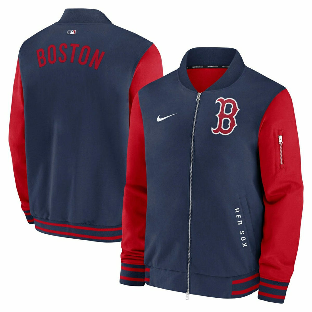 Boston Red Sox 2026 MLB Authentic Dugout Bomber Jacket Navy - Taass on sale