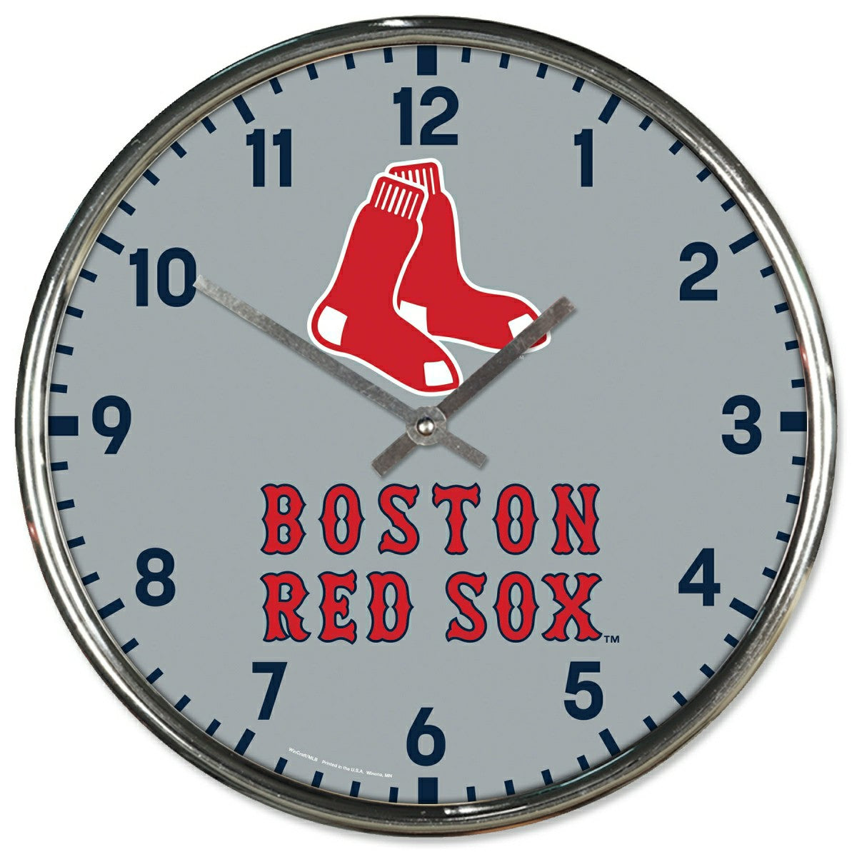 Boston Red Sox Chrome MLB Team Design Wall Clock - Taass for sale