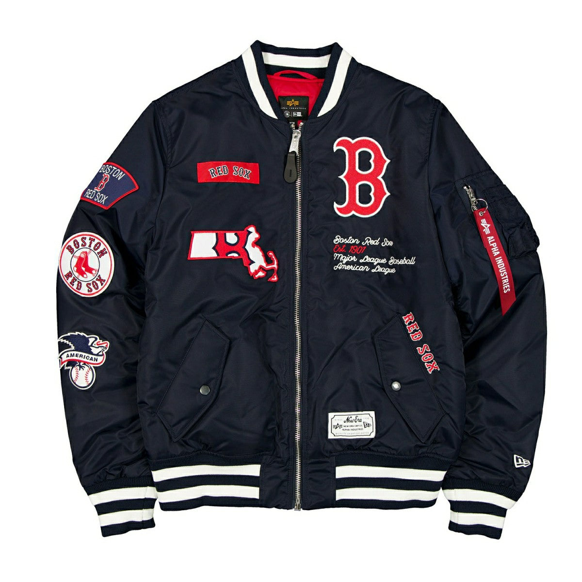 Boston Red Sox Alpha Industries MA-1 MLB Bomber Jacket Navy - Taass outlet