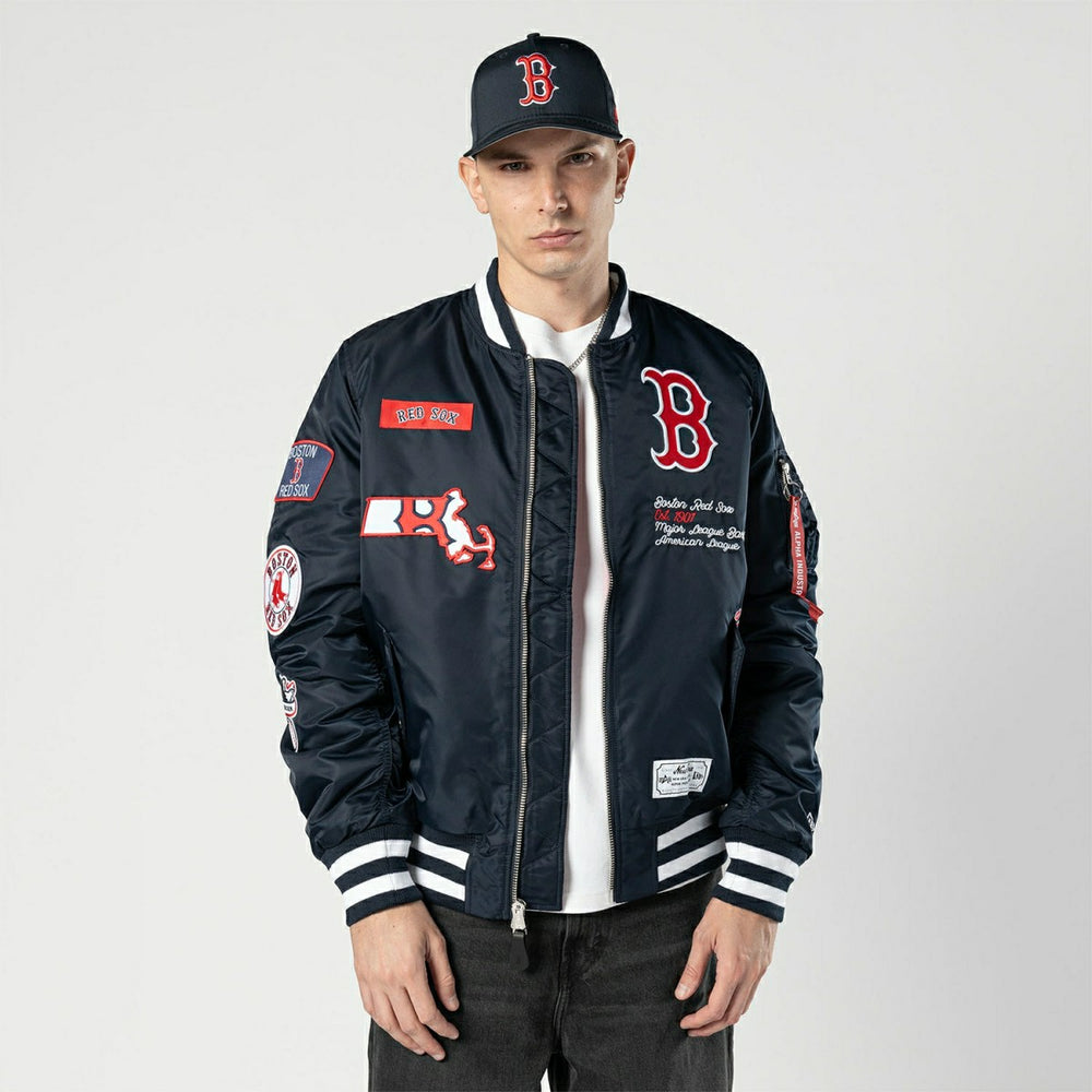 Boston Red Sox Alpha Industries MA-1 MLB Bomber Jacket Navy - Taass outlet