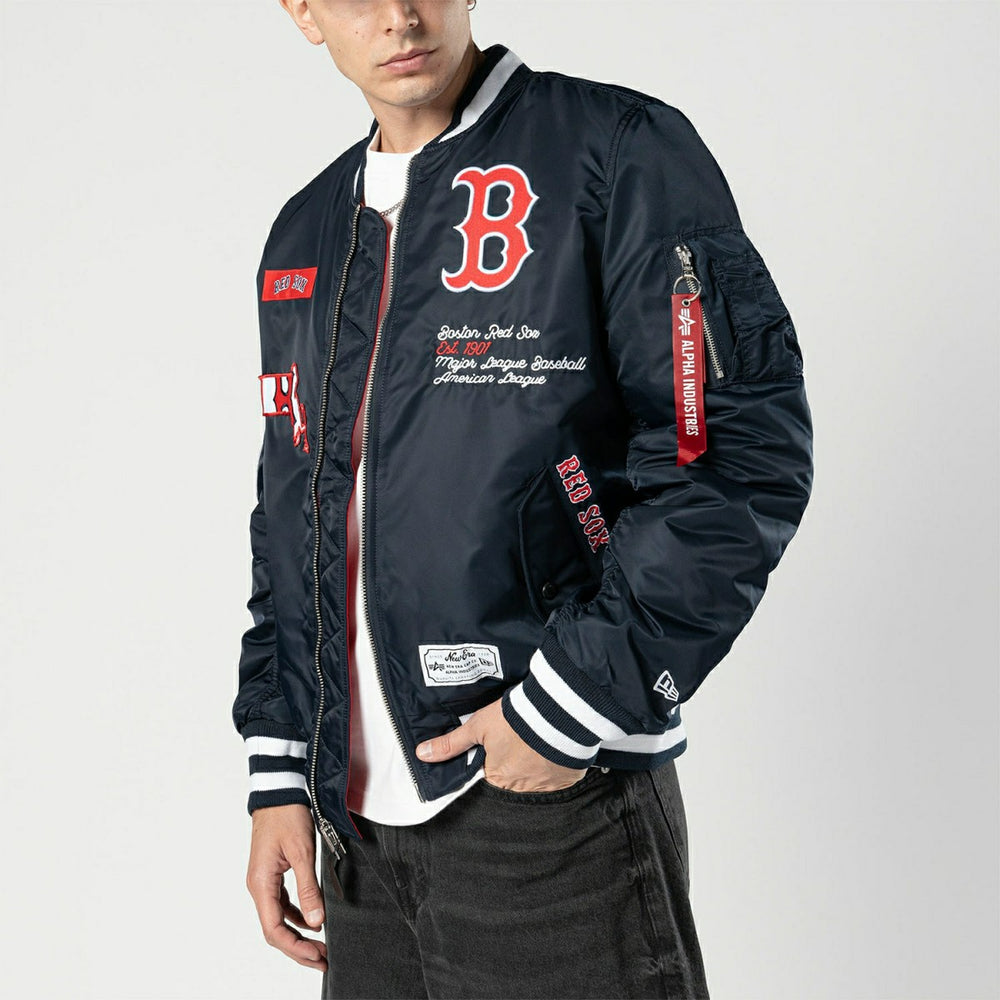 Boston Red Sox Alpha Industries MA-1 MLB Bomber Jacket Navy - Taass outlet