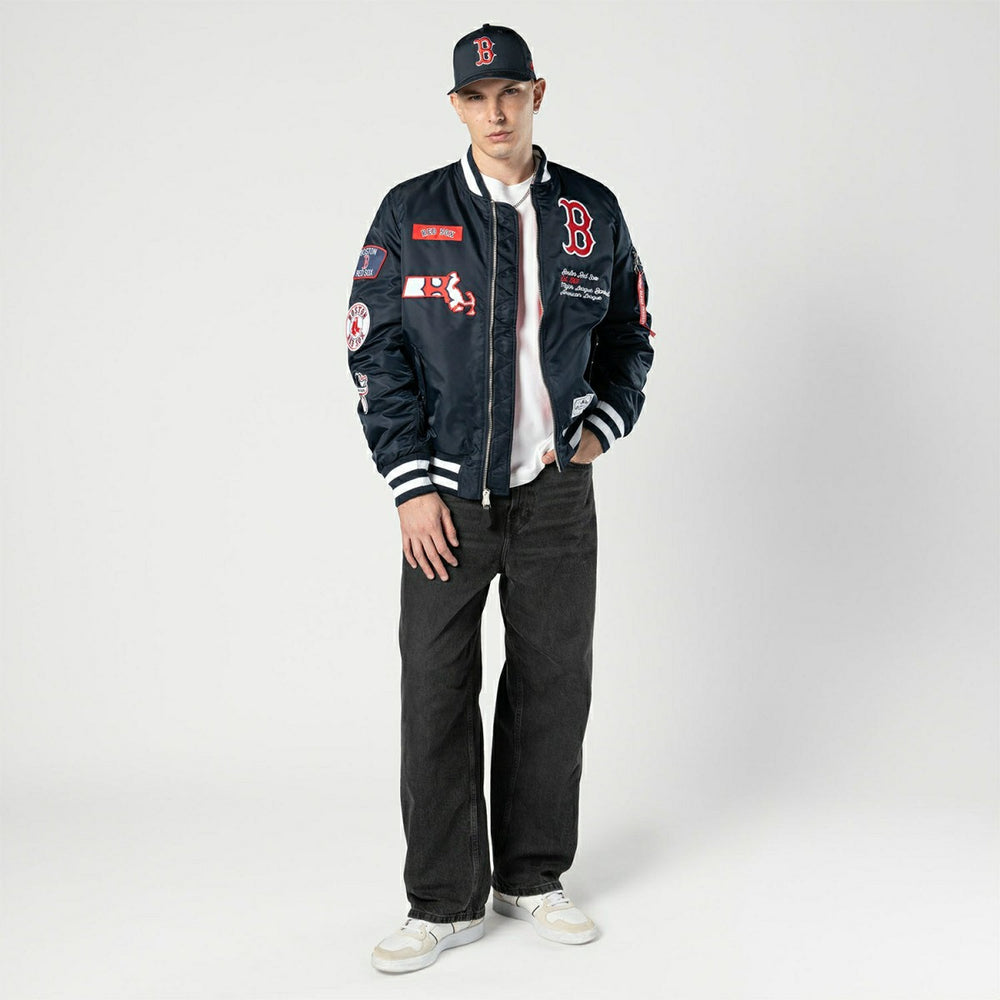 Boston Red Sox Alpha Industries MA-1 MLB Bomber Jacket Navy - Taass outlet
