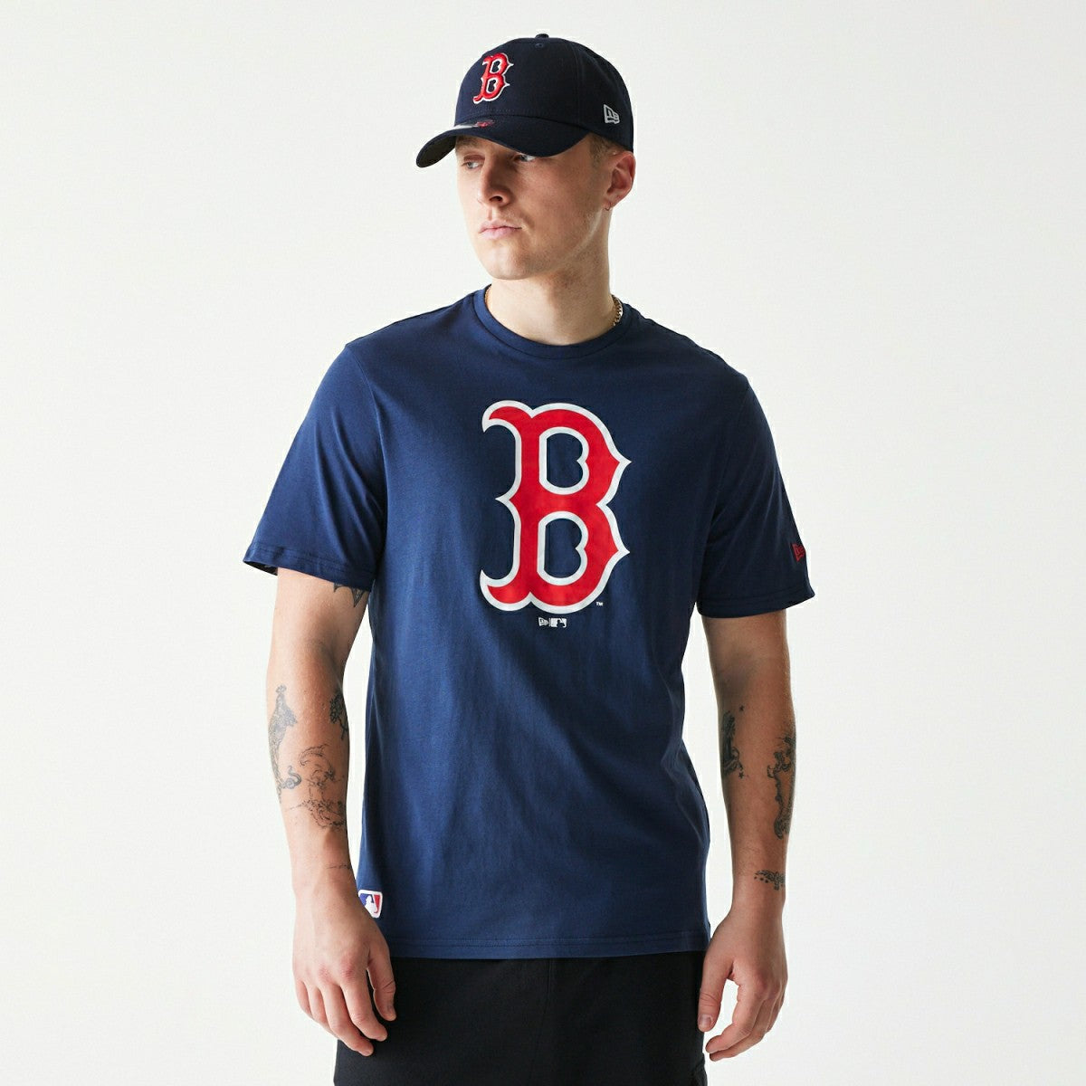 Boston Red Sox Team Logo New Era MLB T-Shirt Navy - Taass discount
