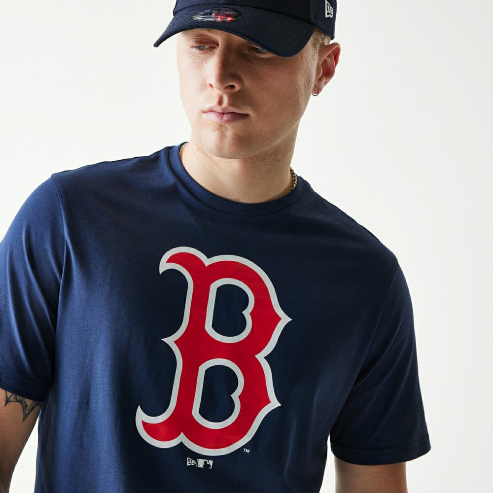 Boston Red Sox Team Logo New Era MLB T-Shirt Navy - Taass discount