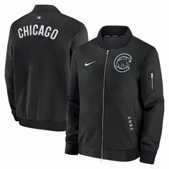 Chicago Cubs 2026 MLB Authentic Dugout Bomber Jacket Black - Taass Online