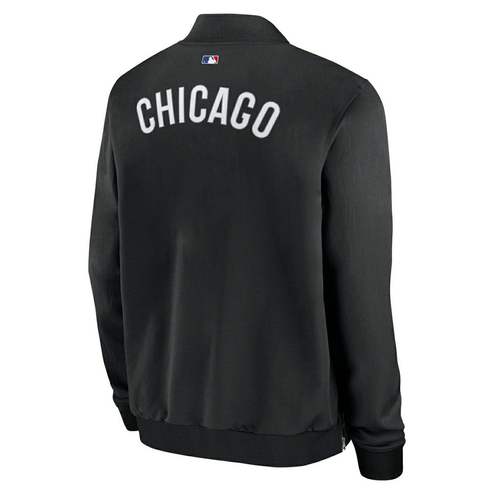 Chicago Cubs 2026 MLB Authentic Dugout Bomber Jacket Black - Taass Online
