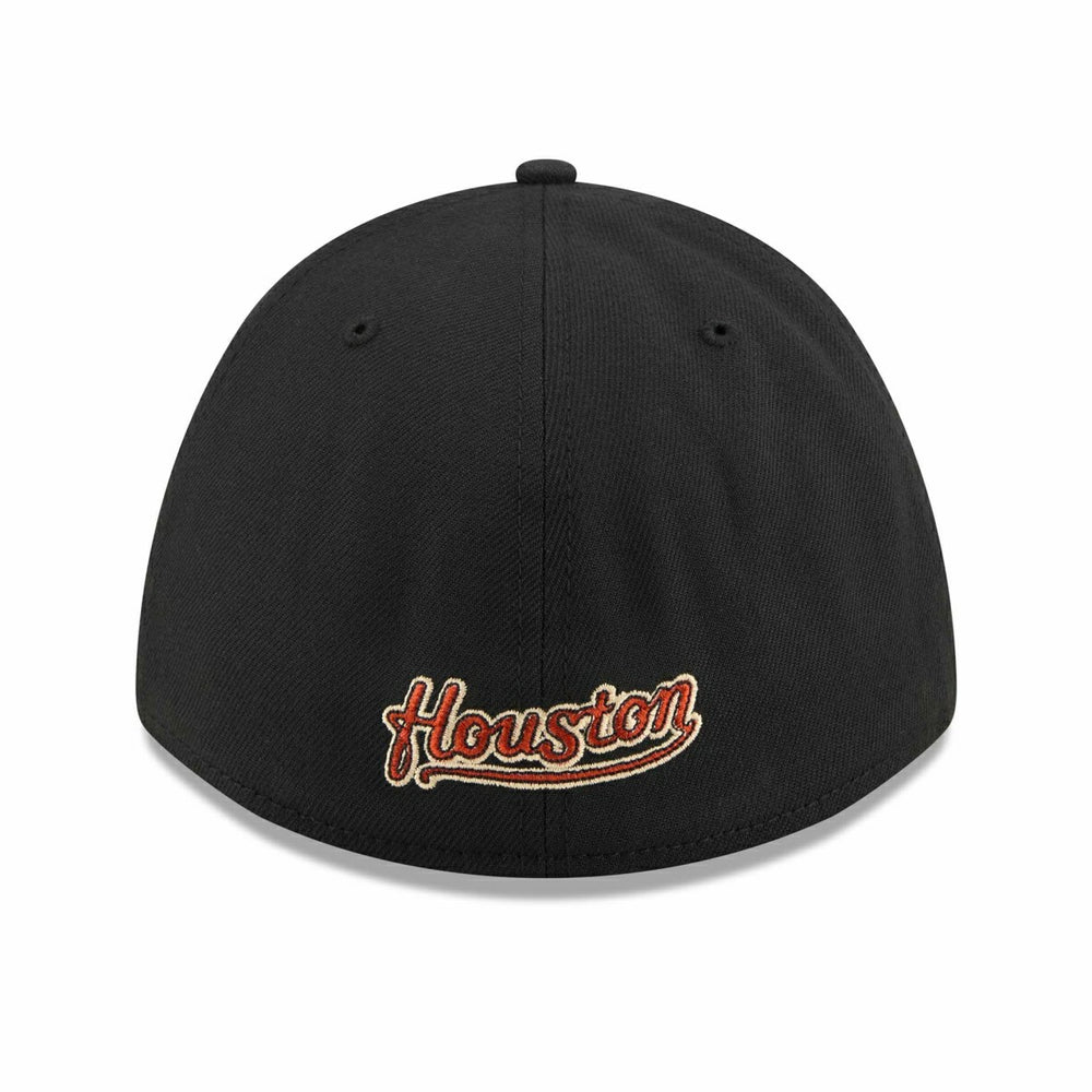 Houston Astros MLB Cooperstown Team Logo 39THIRTY M-Crown Flex Cap Black - Taass Online