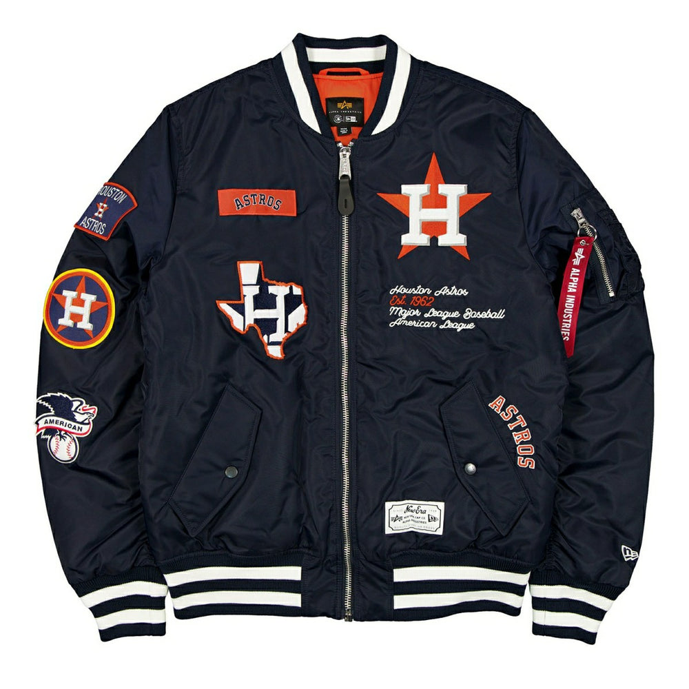 Houston Astros Alpha Industries MA-1 MLB Bomber Jacket Navy - Taass sale