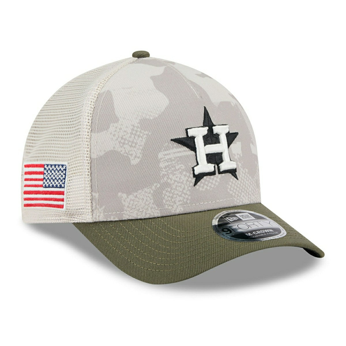 Houston Astros 2025 MLB Armed Forces 9FORTY M-Crown A-Frame Snapback Cap - Taass for sale