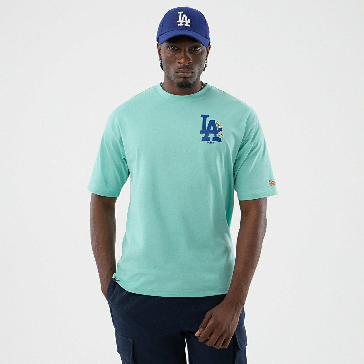 Los Angeles Dodgers Floral MLB T-Shirt Teal - Taass on sale