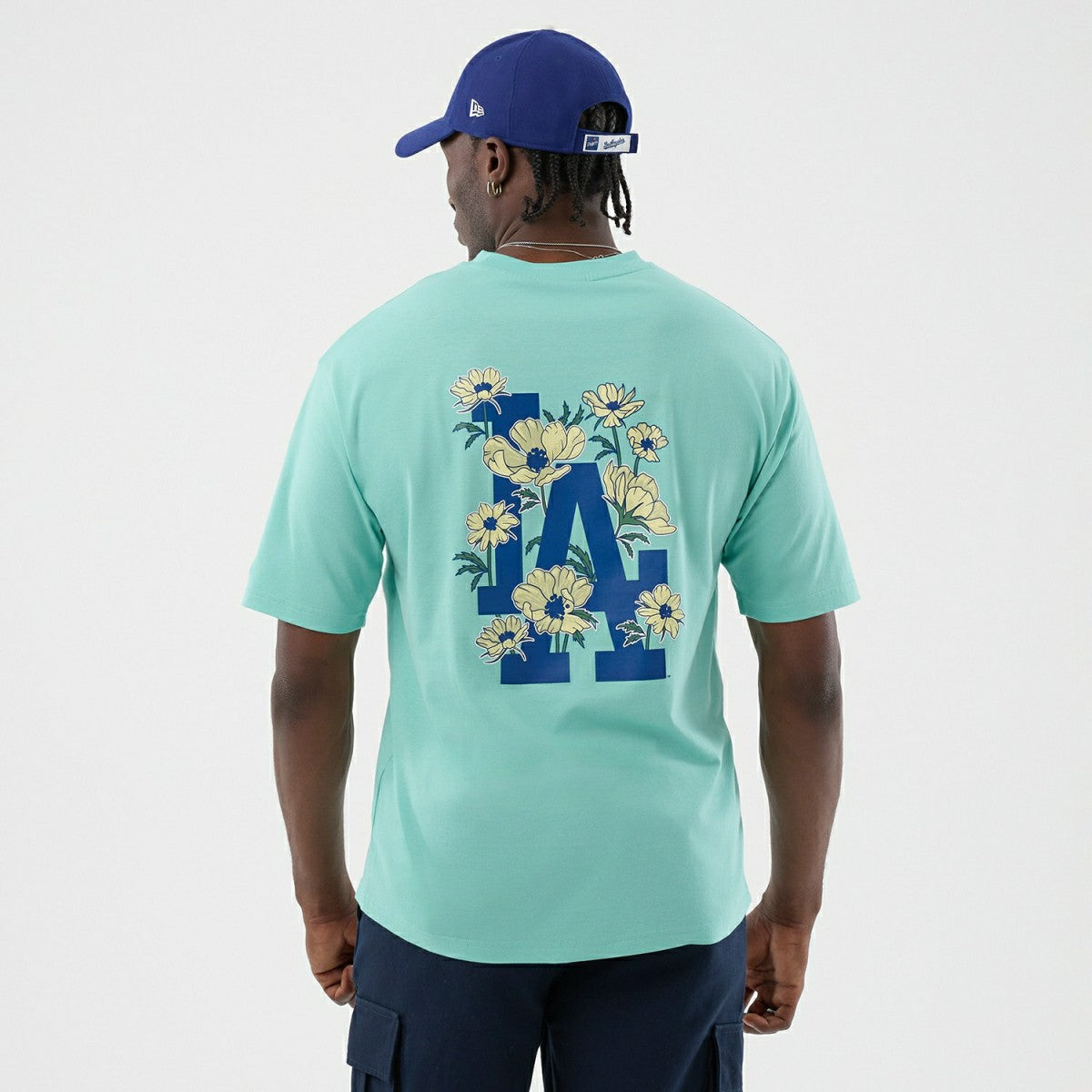 Los Angeles Dodgers Floral MLB T-Shirt Teal - Taass on sale