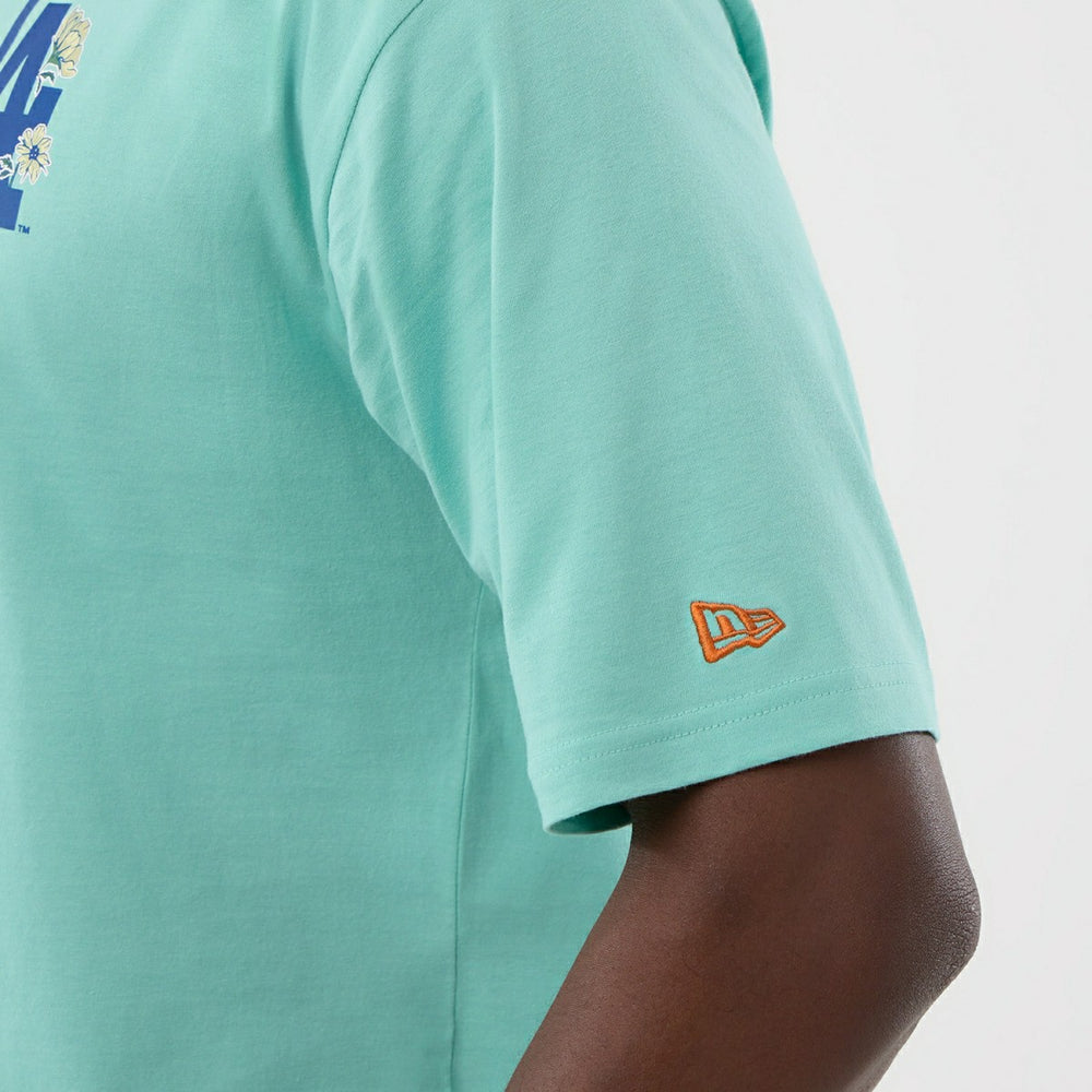 Los Angeles Dodgers Floral MLB T-Shirt Teal - Taass on sale