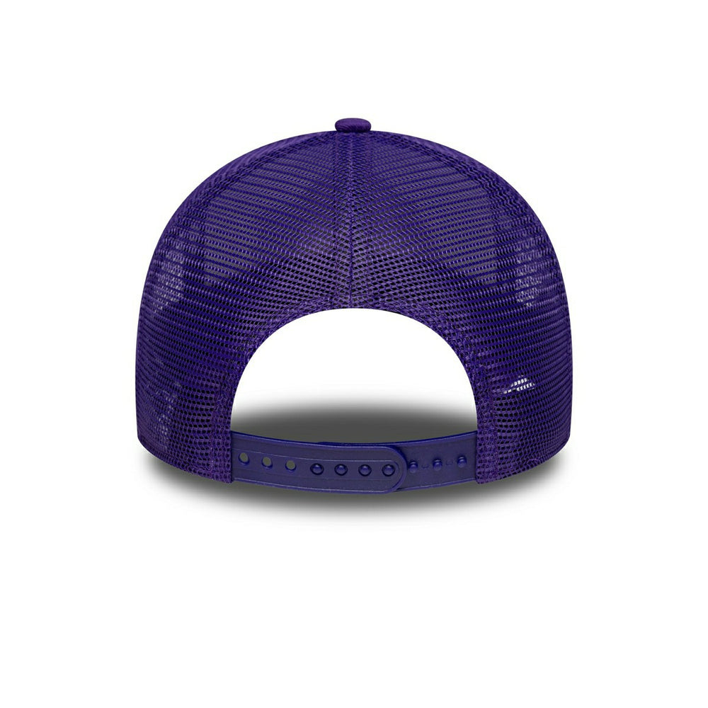 Los Angeles Lakers 17-Time Champion Side Patch Trucker Adjustable NBA Cap Purple - Taass on sale