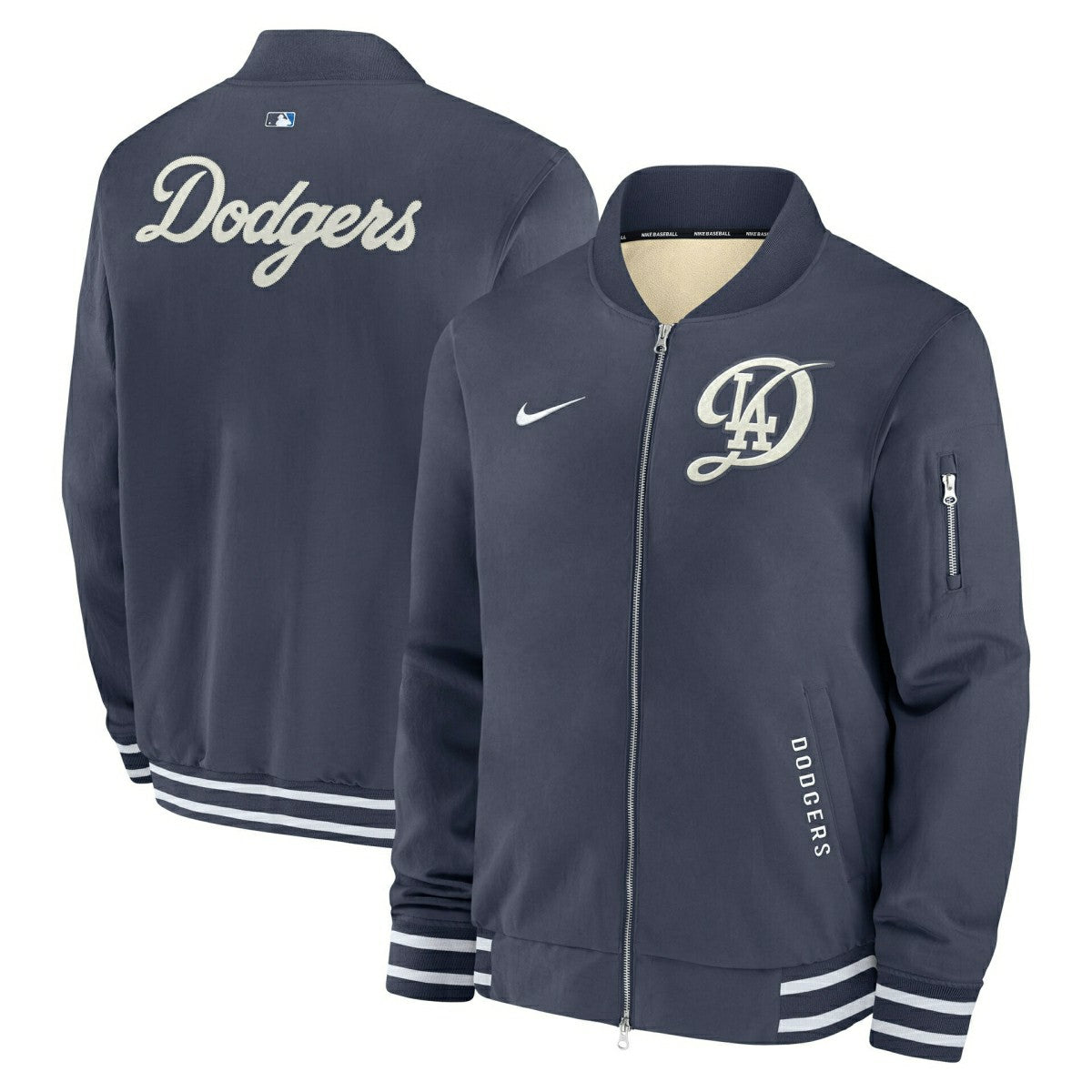 Los Angeles Dodgers City Connect 2026 MLB Authentic Dugout Bomber Jacket Navy - Taass Online
