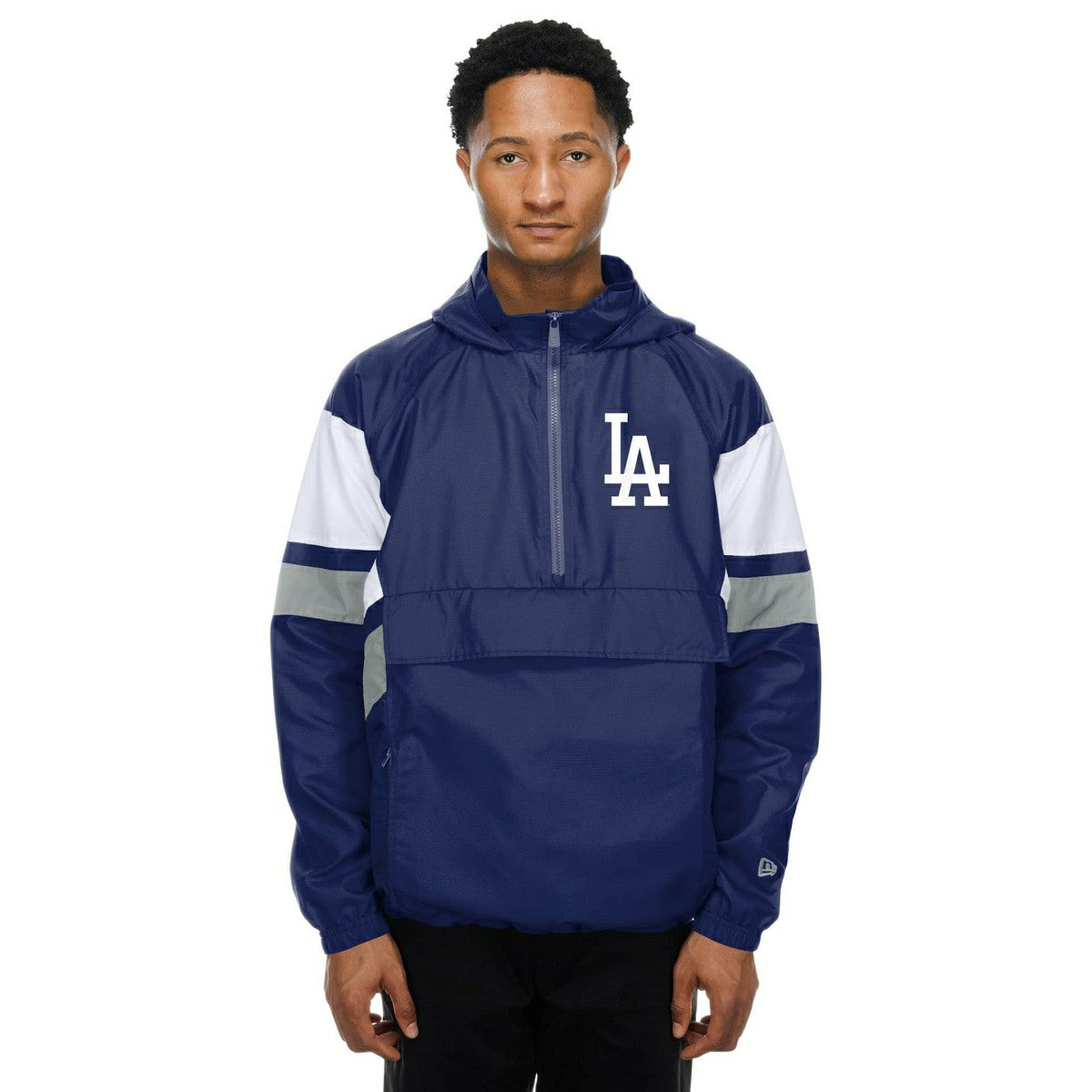 Los Angeles Dodgers MLB Quarter Zip Windbreaker Jacket Blue - Taass on sale