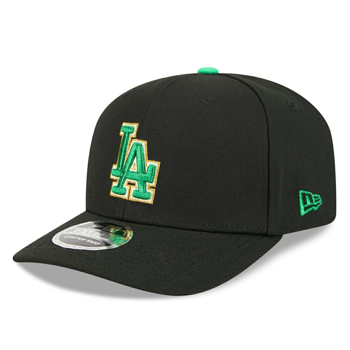 Los Angeles Dodgers 2026 St. Patrick's Day 9SEVENTY Stretch-Snap MLB Cap Black - Taass on sale