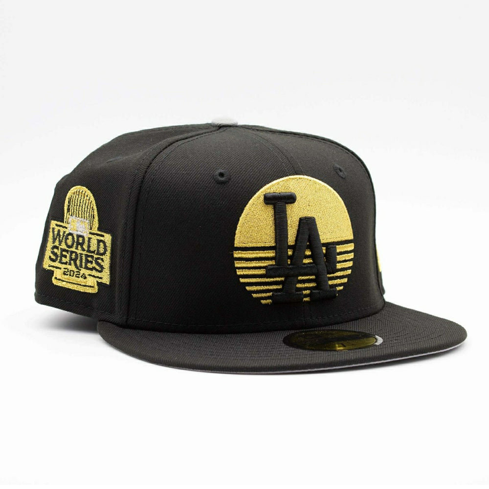 Los Angeles Dodgers 2024 World Series Misty Morning 59FIFTY Fitted MLB Cap Black - Taass on sale