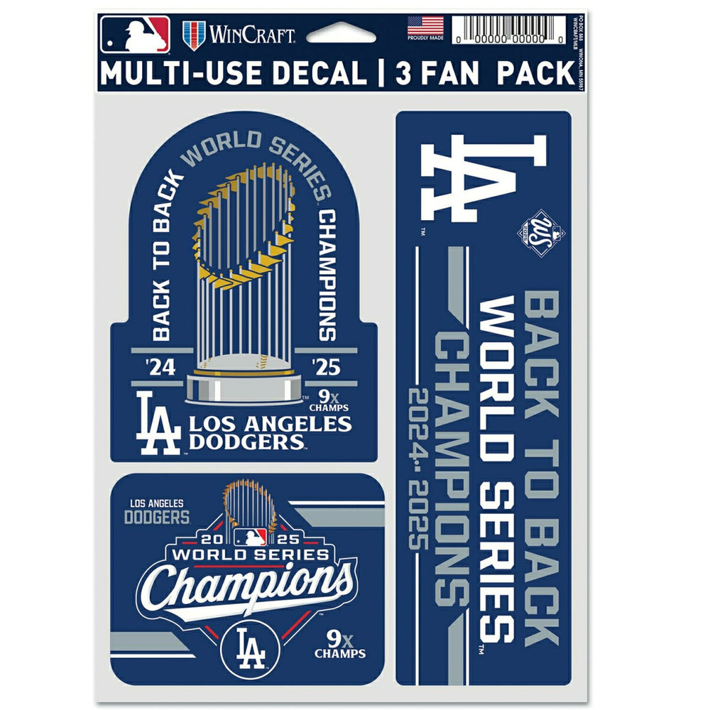Los Angeles Dodgers 2025 World Series Champions Decals Set (3 Pcs.) - Taass outlet