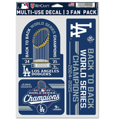 Los Angeles Dodgers 2025 World Series Champions Decals Set (3 Pcs.) - Taass outlet