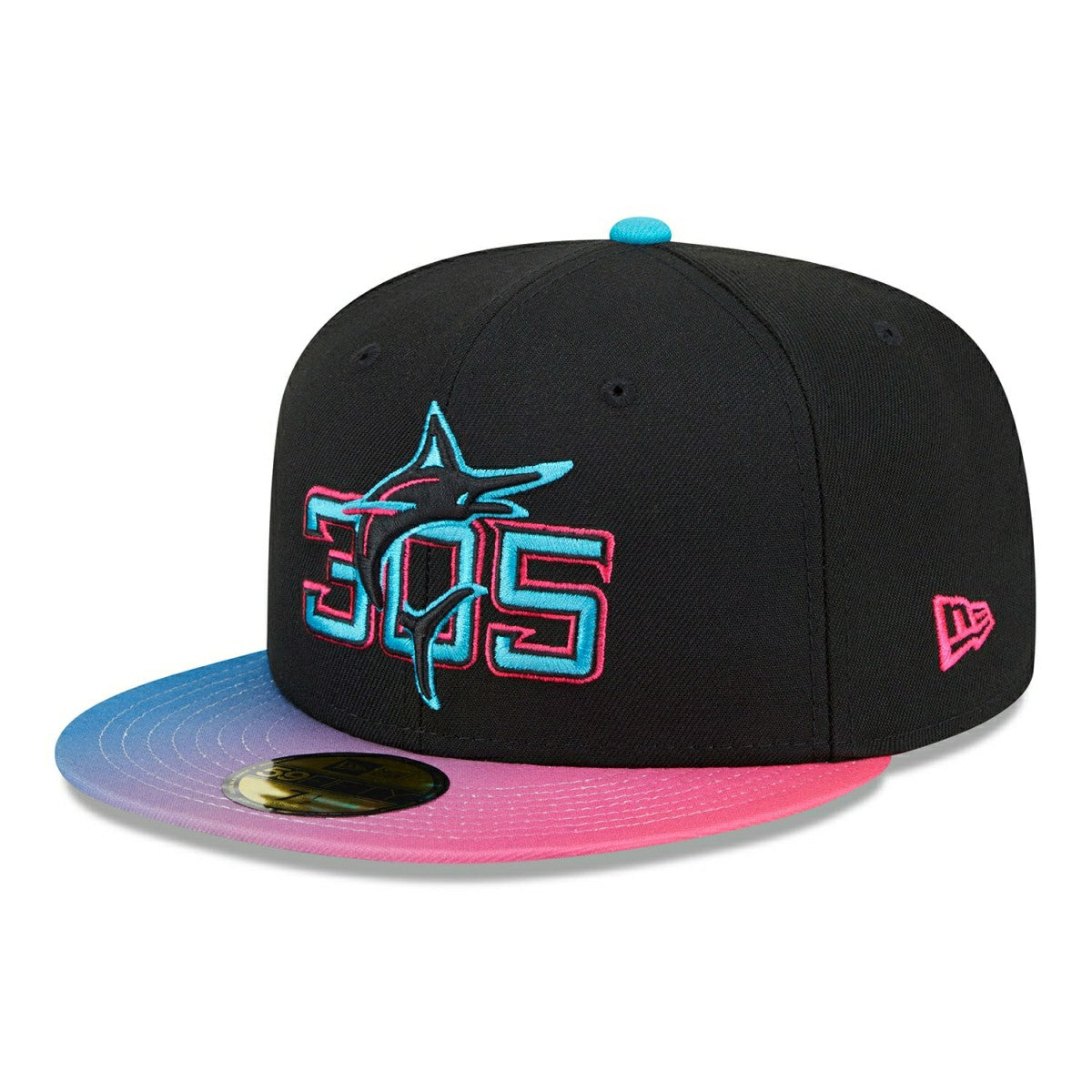 Miami Marlins MLB Authentic City Connect 59FIFTY Fitted Cap Black - Taass US