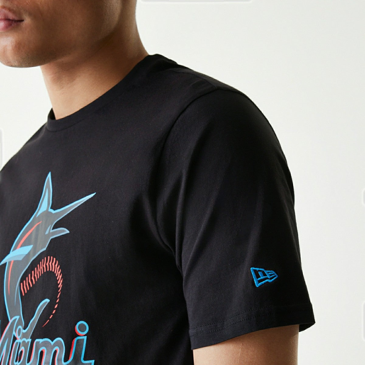 Miami Marlins Team Logo New Era MLB T-Shirt Black - Taass outlet