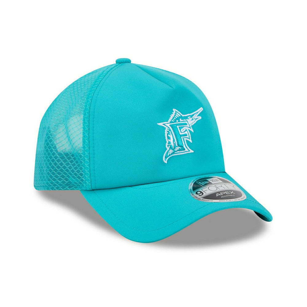 Miami Marlins 2026 MLB Batting Practice 9FORTY APEX Trucker Cap Green - Taass sale