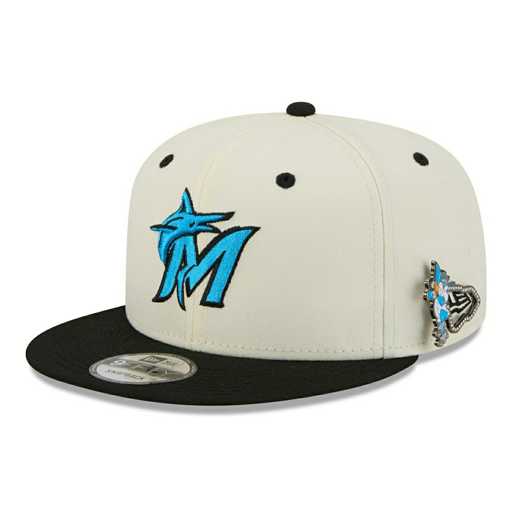 Miami Marlins Mascot Pin 9FIFTY Snapback Cap - Taass on sale