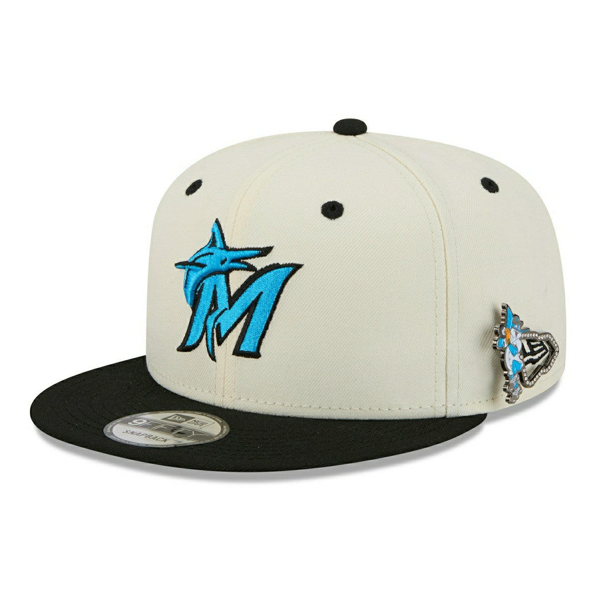 Miami Marlins Mascot Pin 9FIFTY Snapback Cap - Taass on sale