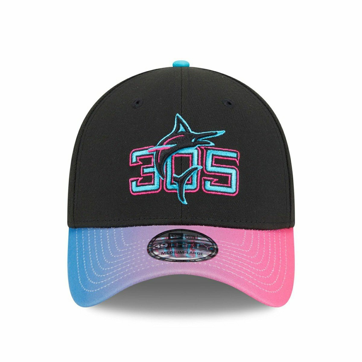 Miami Marlins MLB City Connect New Era 39THIRTY Flex Cap Black - Taass US