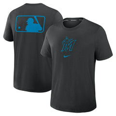 Miami Marlins Early Work 2025 MLB Authentic Nike Tri-Blend T-Shirt Black - Taass sale