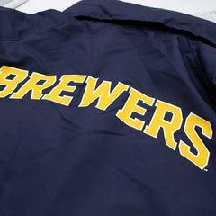 Milwaukee Brewers MLB Quarter Zip Windbreaker Jacket Navy - Taass outlet