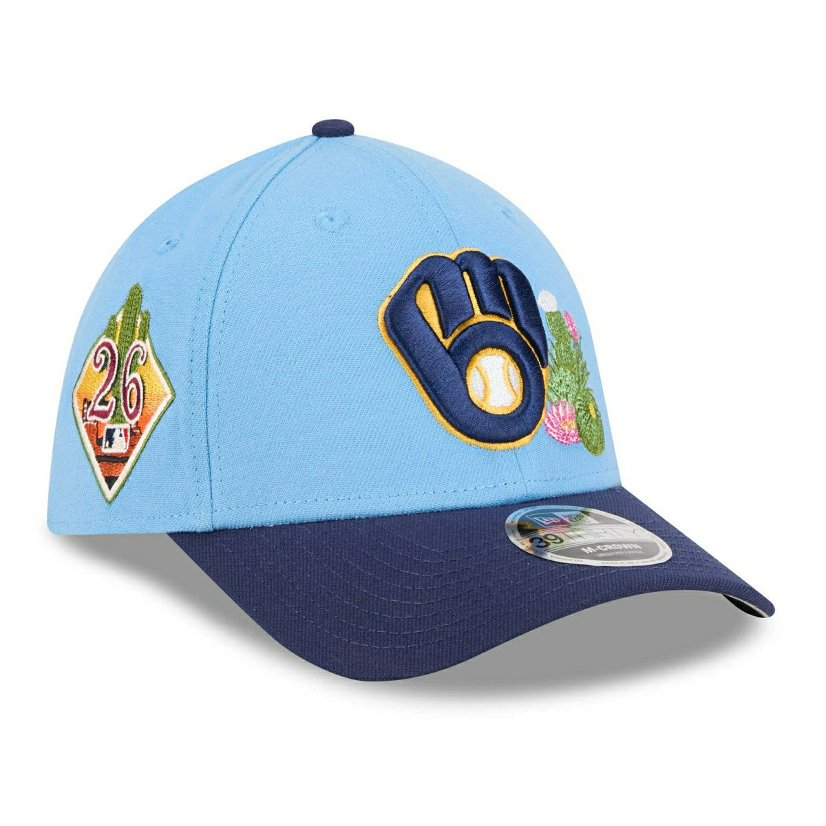 Milwaukee Brewers 2026 MLB Spring Training 39THIRTY M-Crown Flex Cap Blue - Taass on sale