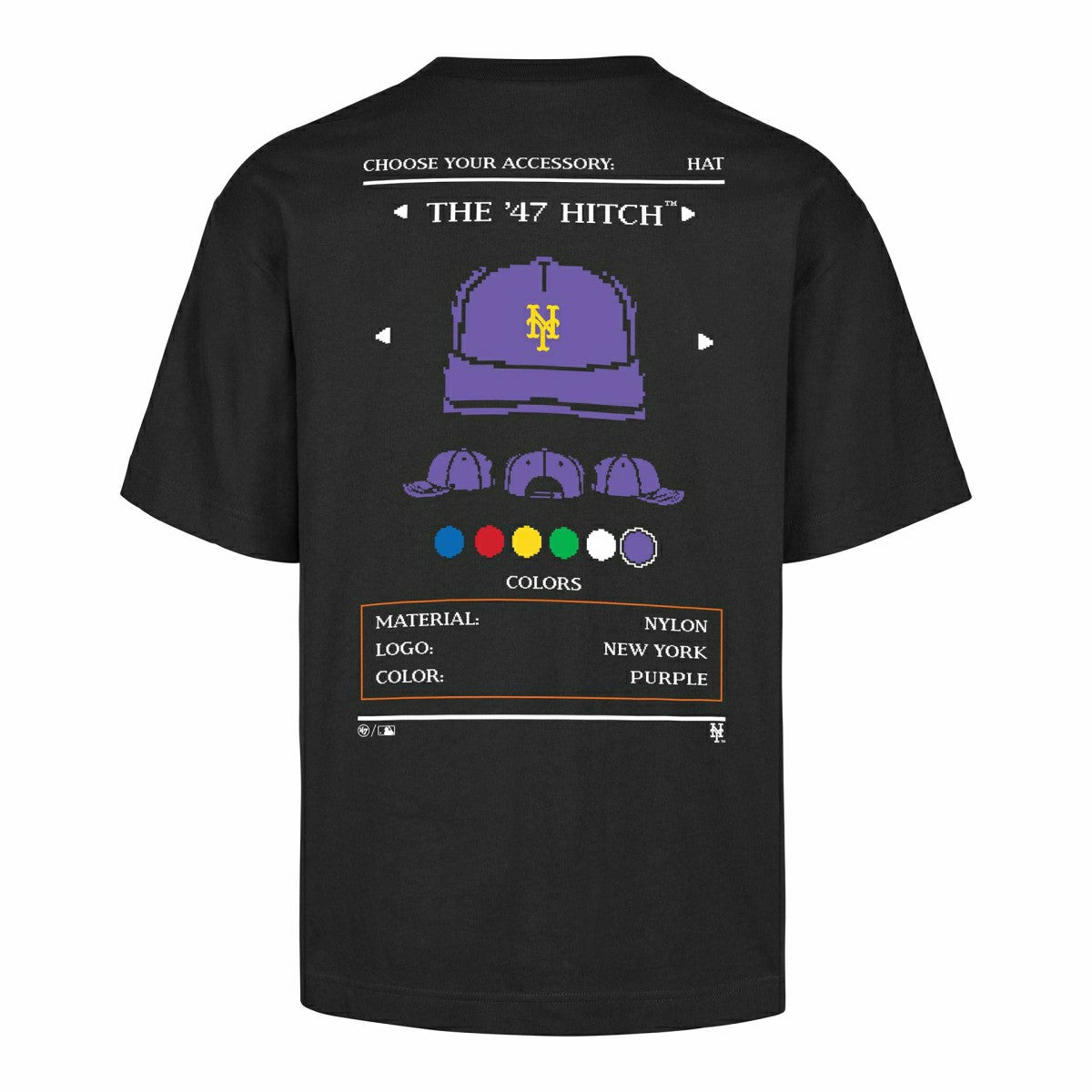 New York Mets 8-Bit Hero Foundation MLB T-Shirt Black - Taass US