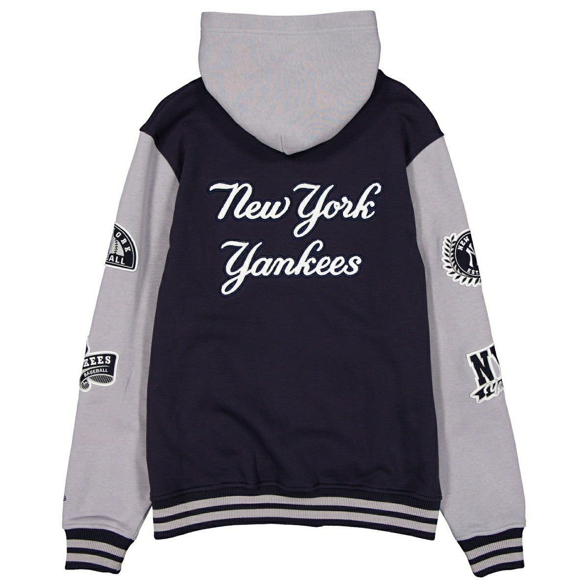 New York Yankees Full Snap Patch Jacket Navy/Gray - Taass Online