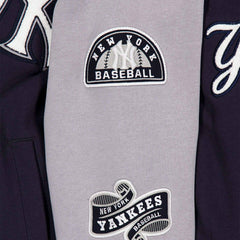 New York Yankees Full Snap Patch Jacket Navy/Gray - Taass Online