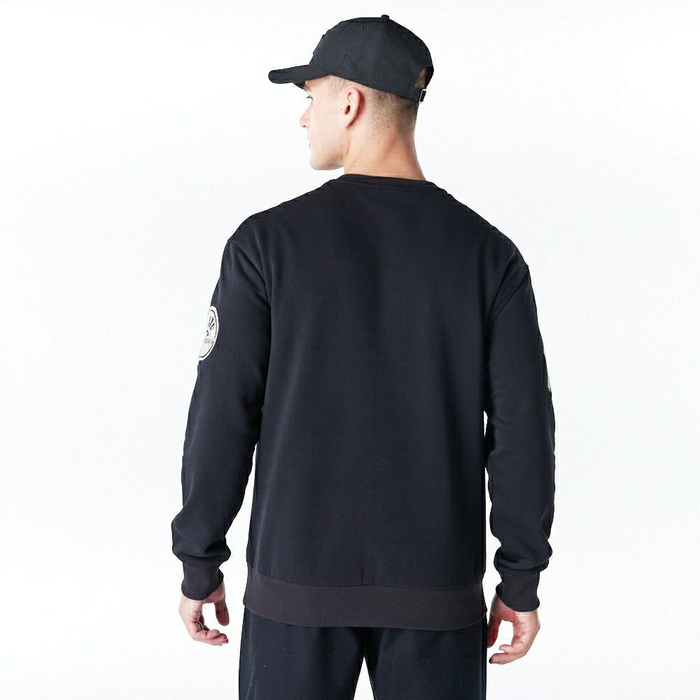 New York Yankees Tartan Infill MLB Crewneck Sweater Black - Taass Online